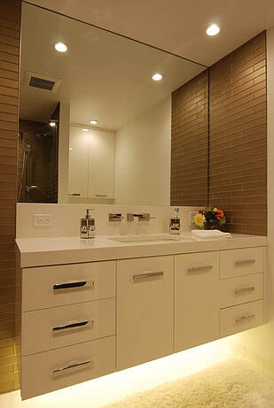 Chicago bathroom remodel - Wall mounted vanities